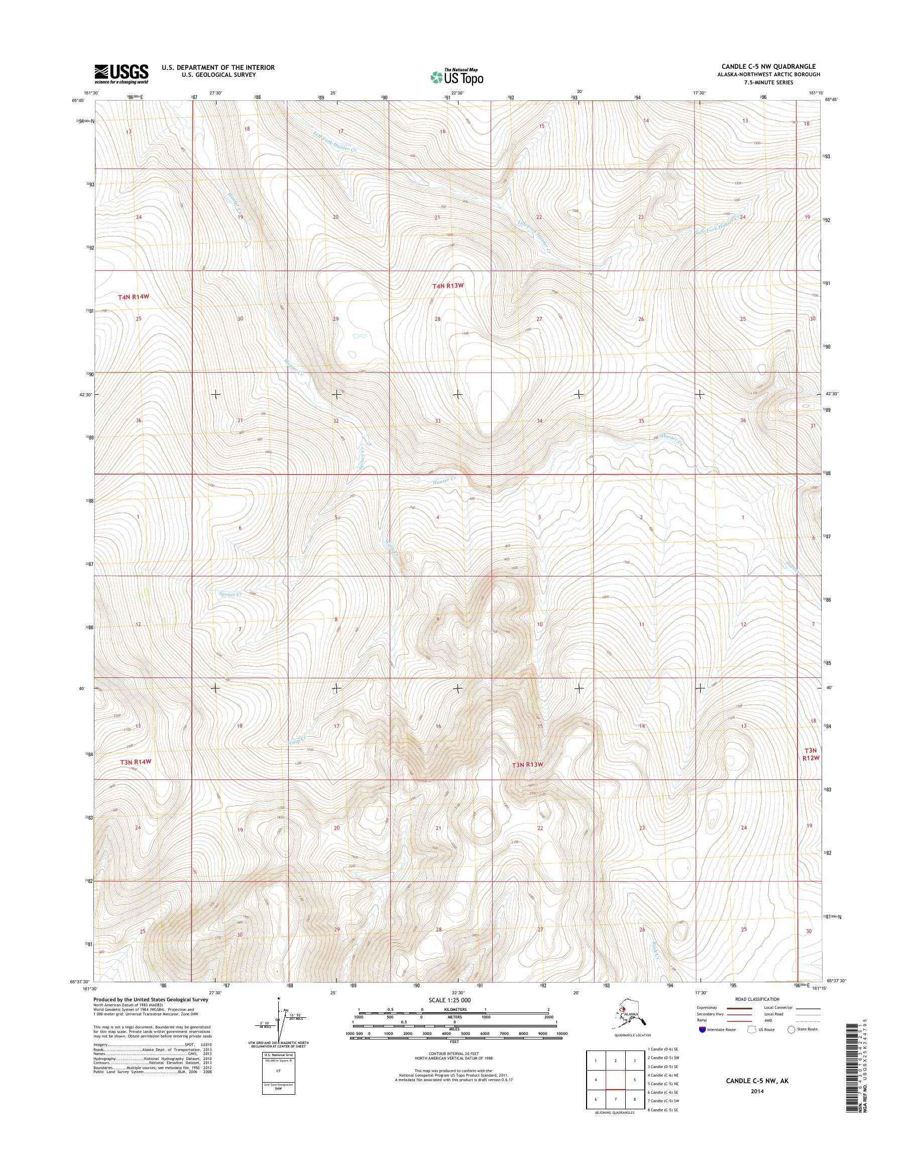 Candle C-5 NW Alaska US Topo Map – MyTopo Map Store