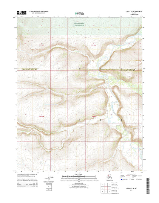 Candle D-1 NE Alaska US Topo Map Image