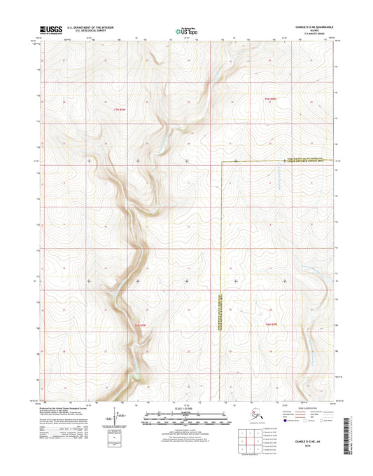 Candle D-2 NE Alaska US Topo Map Image