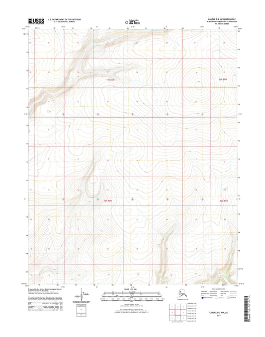 Candle D-2 NW Alaska US Topo Map Image