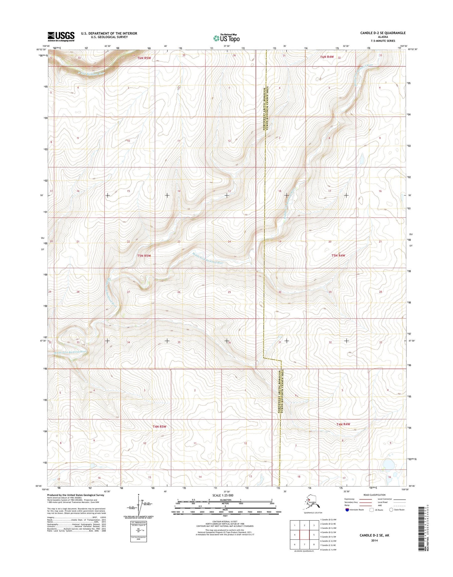 Candle D-2 SE Alaska US Topo Map Image