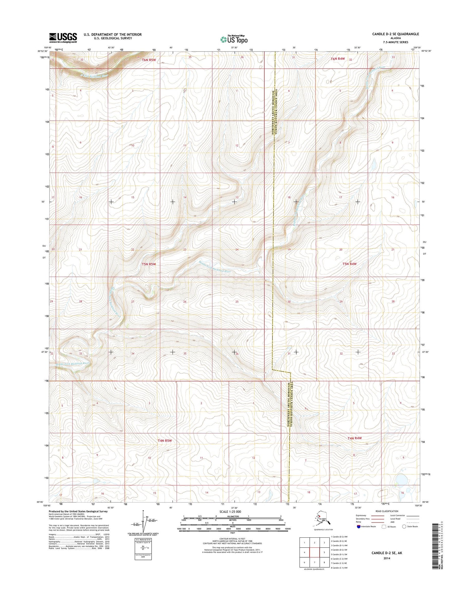 Candle D-2 SE Alaska US Topo Map Image