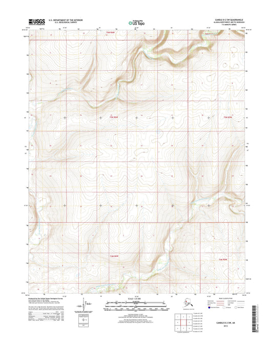 Candle D-2 SW Alaska US Topo Map Image