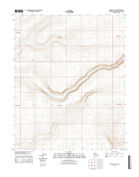 Candle D-3 NE Alaska US Topo Map Image