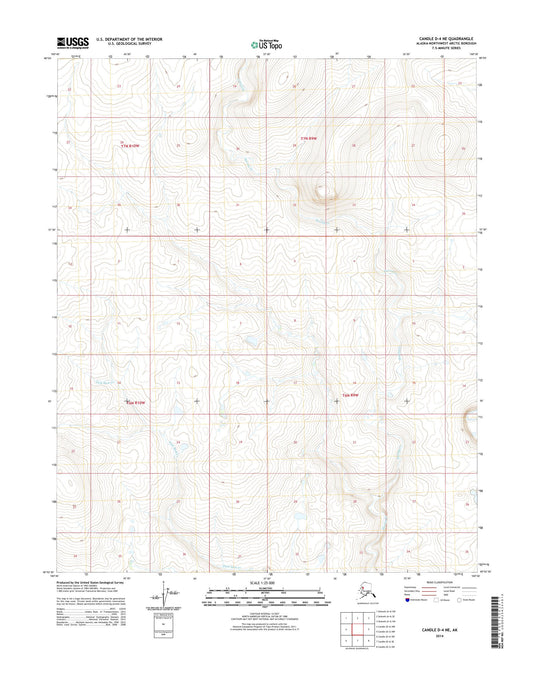 Candle D-4 NE Alaska US Topo Map Image