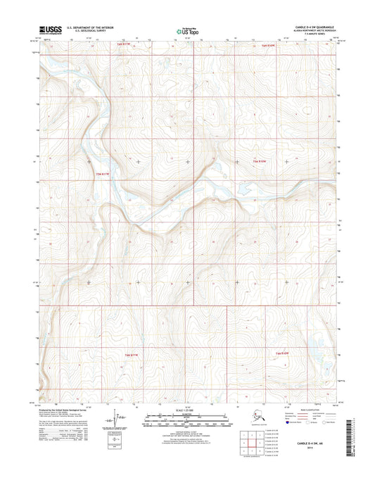 Candle D-4 SW Alaska US Topo Map Image