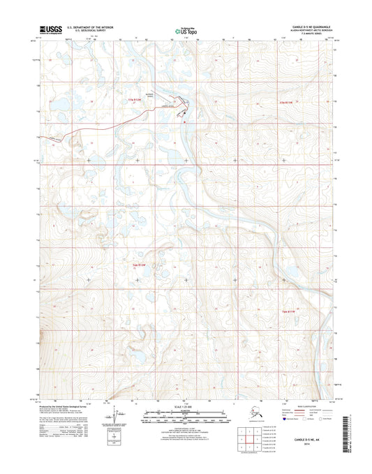Candle D-5 NE Alaska US Topo Map Image