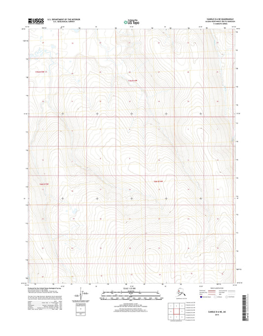 Candle D-6 NE Alaska US Topo Map Image
