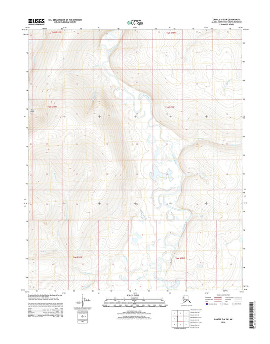Candle D-6 SW Alaska US Topo Map Image