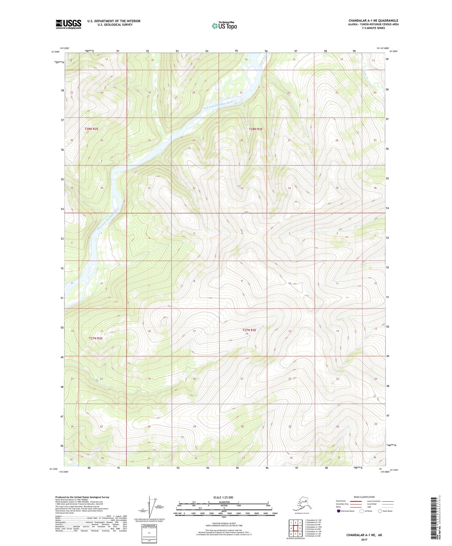 Chandalar A-1 NE Alaska US Topo Map Image
