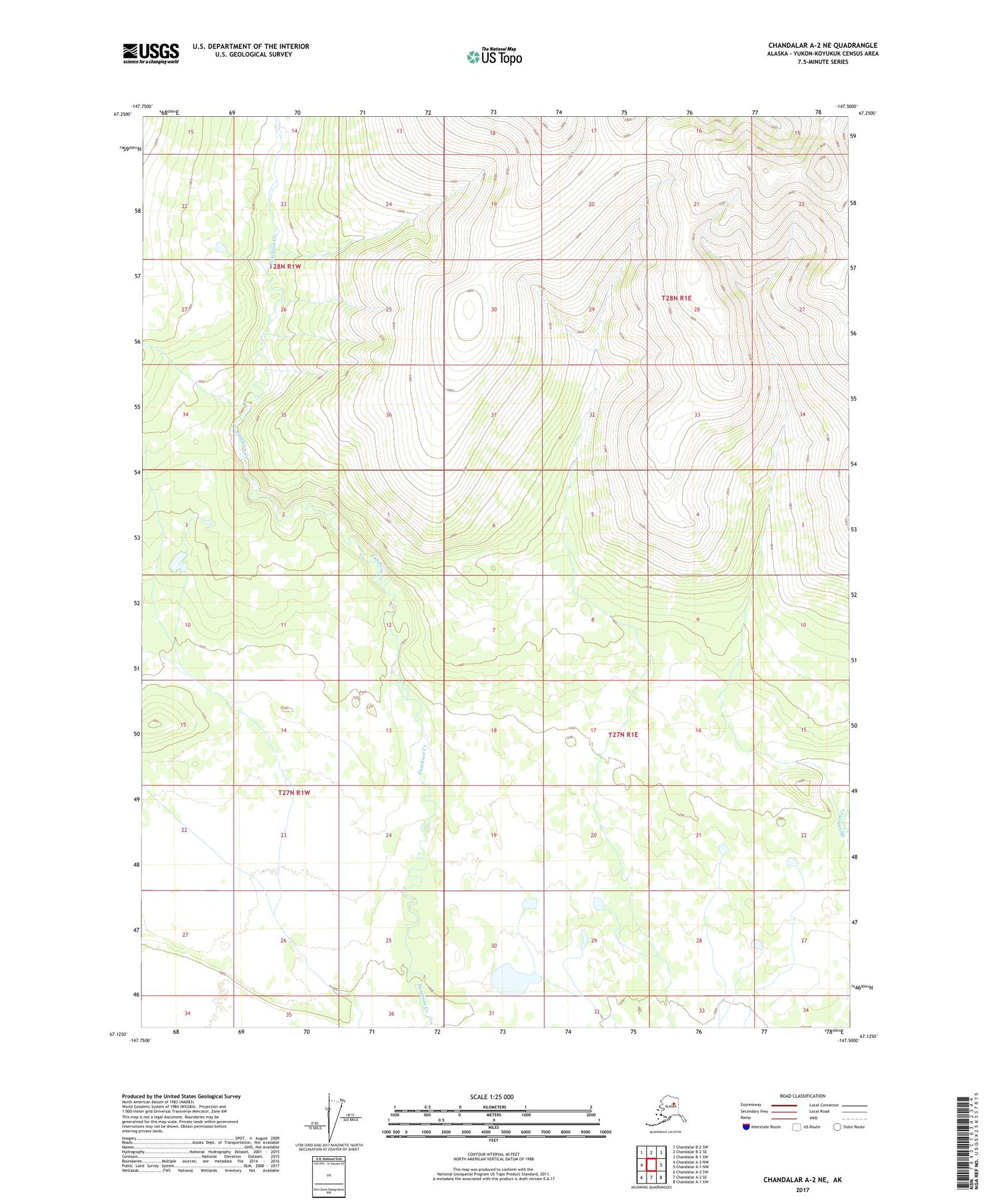 Chandalar A-2 NE Alaska US Topo Map Image