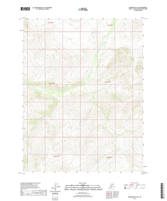 Chandalar A-6 SE Alaska US Topo Map Image