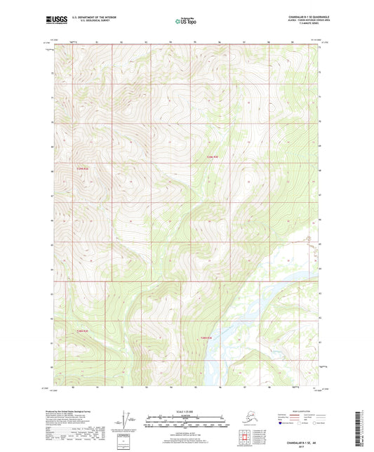 Chandalar B-1 SE Alaska US Topo Map Image