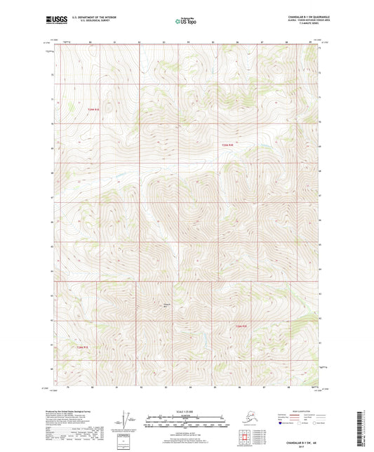 Chandalar B-1 SW Alaska US Topo Map Image