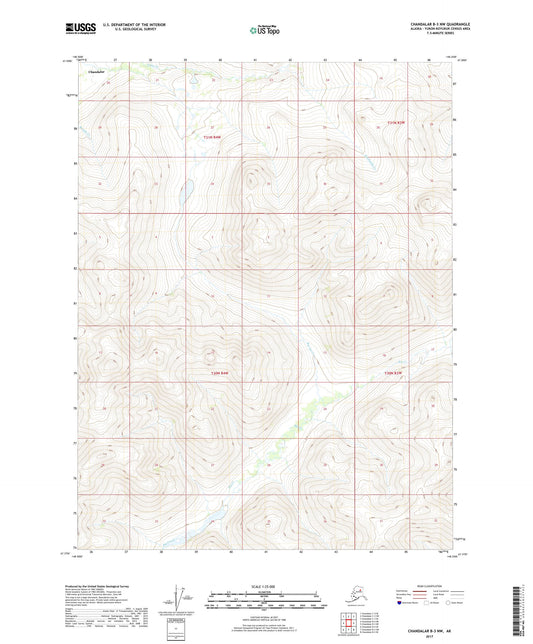 Chandalar B-3 NW Alaska US Topo Map Image