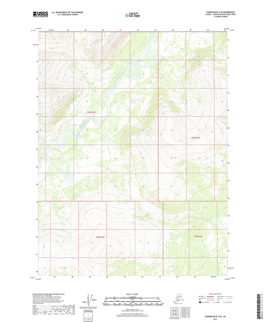 Chandalar B-3 SE Alaska US Topo Map Image