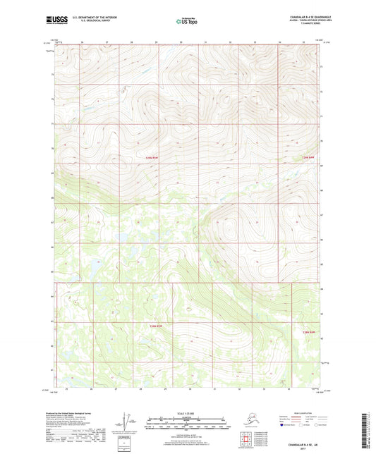 Chandalar B-4 SE Alaska US Topo Map Image