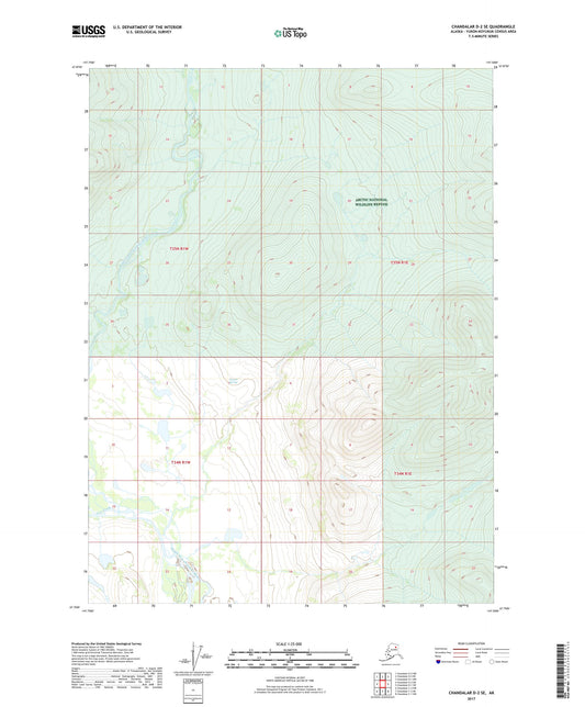 Chandalar D-2 SE Alaska US Topo Map Image