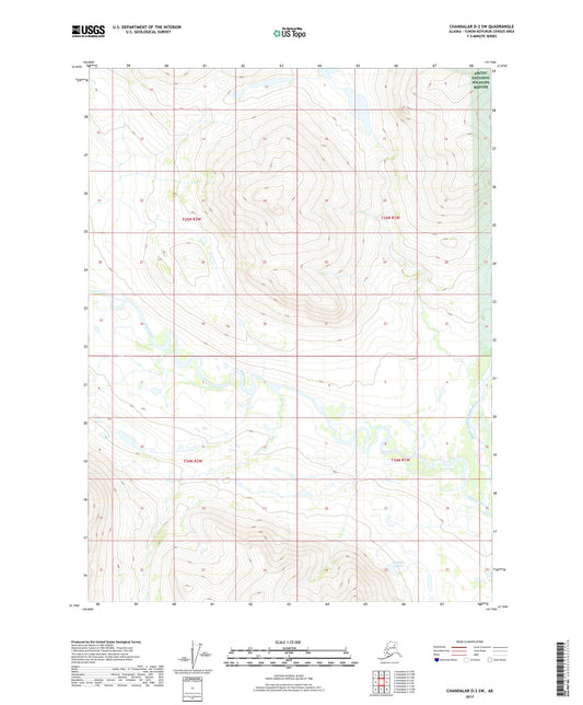 Chandalar D-2 SW Alaska US Topo Map Image