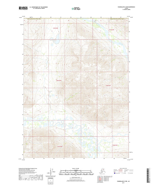 Chandalar D-3 NW Alaska US Topo Map Image