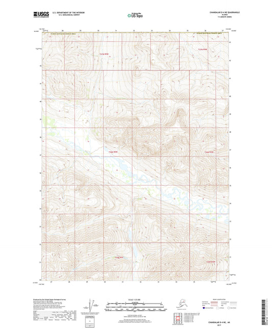 Chandalar D-4 NE Alaska US Topo Map Image