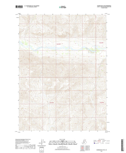 Chandalar D-4 SW Alaska US Topo Map Image