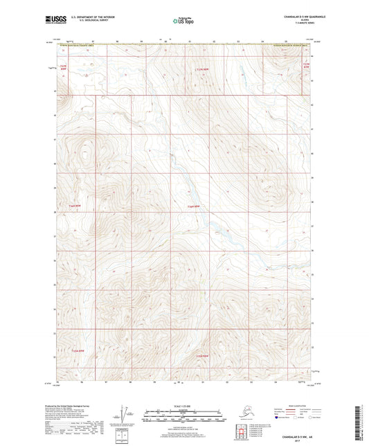 Chandalar D-5 NW Alaska US Topo Map Image