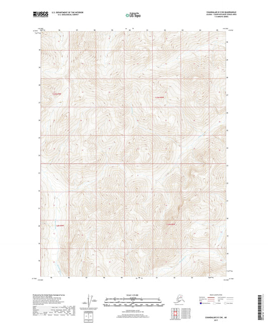 Chandalar D-5 SW Alaska US Topo Map Image