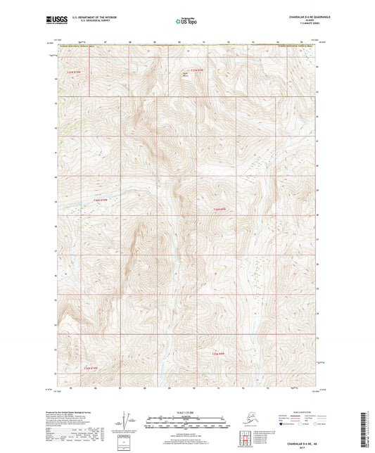 Chandalar D-6 NE Alaska US Topo Map Image