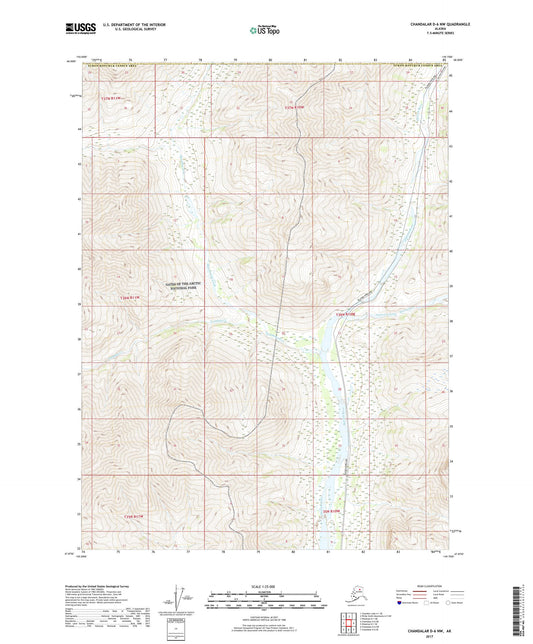 Chandalar D-6 NW Alaska US Topo Map Image