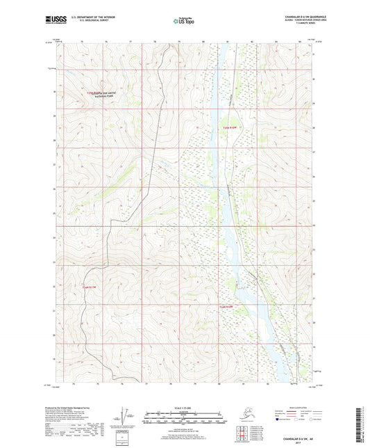 Chandalar D-6 SW Alaska US Topo Map Image