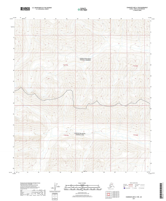 Chandler Lake A-1 NW Alaska US Topo Map Image