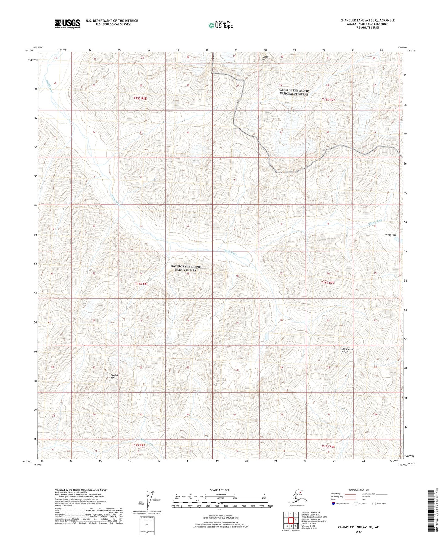 Chandler Lake A-1 SE Alaska US Topo Map Image