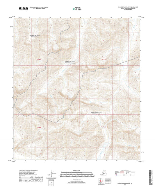 Chandler Lake A-2 NW Alaska US Topo Map Image