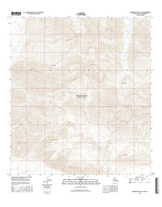 Chandler Lake A-3 NE Alaska US Topo Map Image