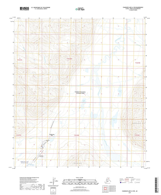 Chandler Lake A-3 NW Alaska US Topo Map Image