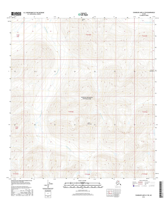 Chandler Lake A-3 SW Alaska US Topo Map Image