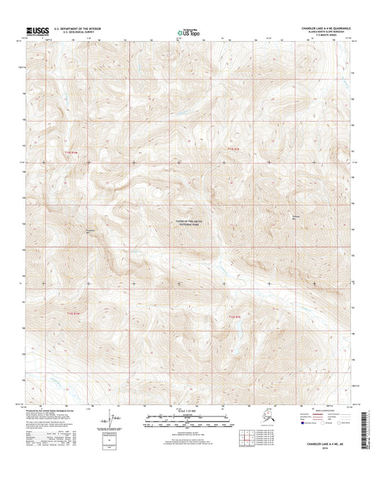 Chandler Lake A-4 NE Alaska US Topo Map Image