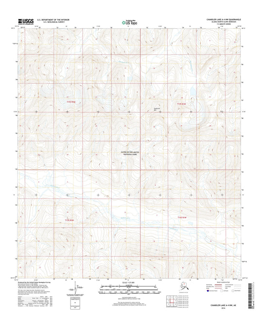 Chandler Lake A-4 NW Alaska US Topo Map Image