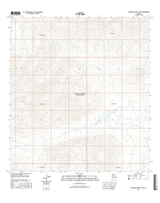 Chandler Lake A-4 SW Alaska US Topo Map Image