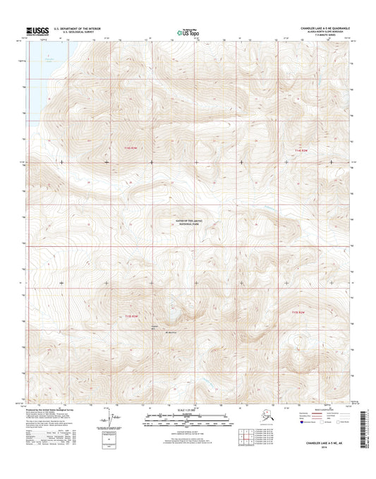 Chandler Lake A-5 NE Alaska US Topo Map Image