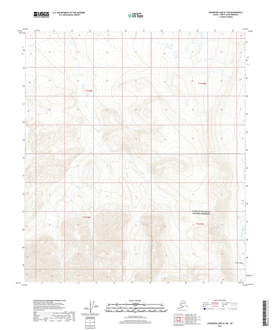 Chandler Lake B-1 NE Alaska US Topo Map Image