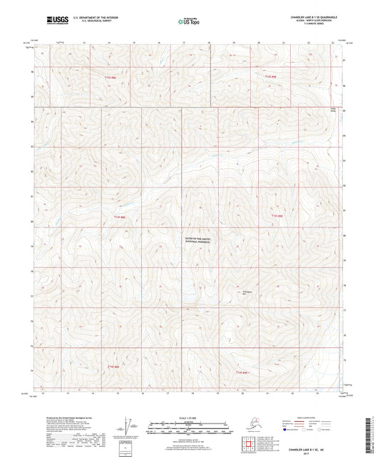 Chandler Lake B-1 SE Alaska US Topo Map Image