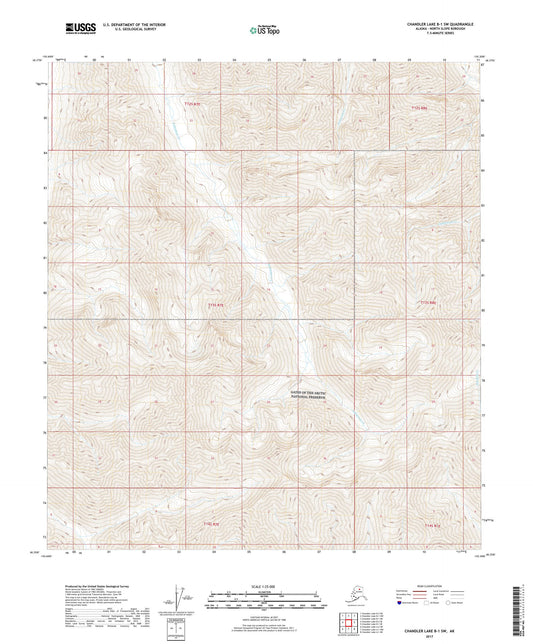Chandler Lake B-1 SW Alaska US Topo Map Image