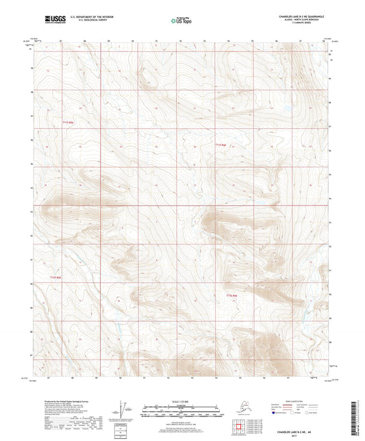 Chandler Lake B-2 NE Alaska US Topo Map Image