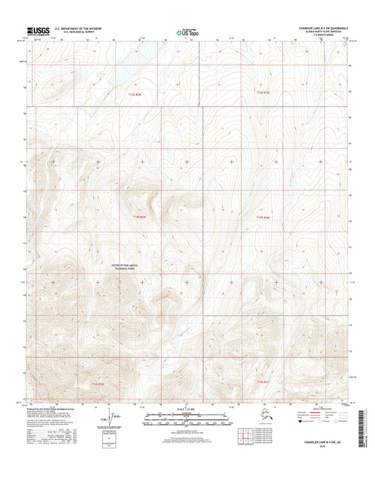 Chandler Lake B-4 SW Alaska US Topo Map Image