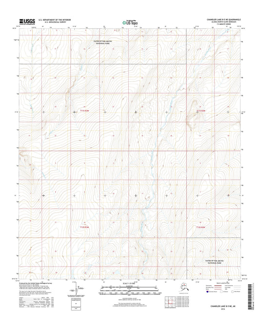 Chandler Lake B-5 NE Alaska US Topo Map Image