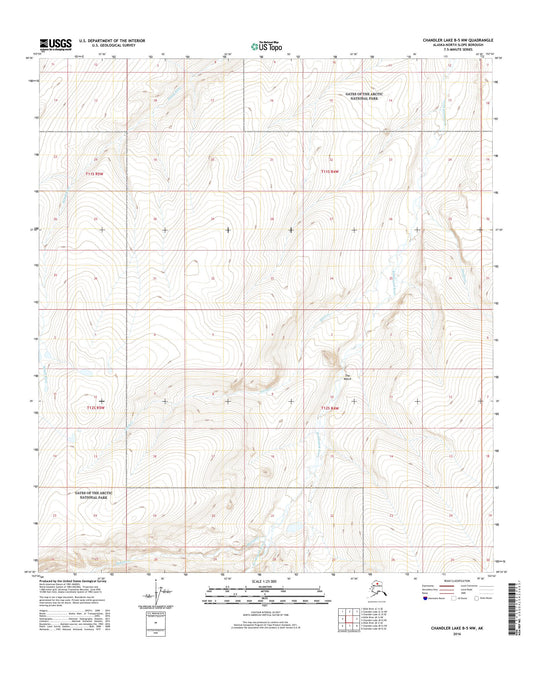 Chandler Lake B-5 NW Alaska US Topo Map Image