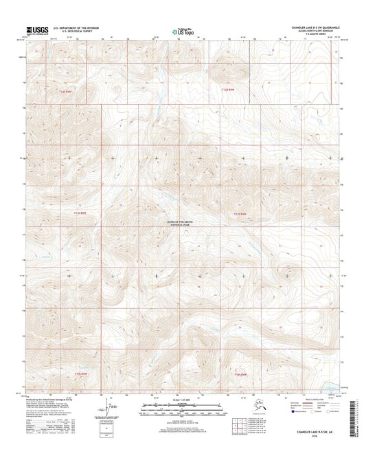 Chandler Lake B-5 SW Alaska US Topo Map Image