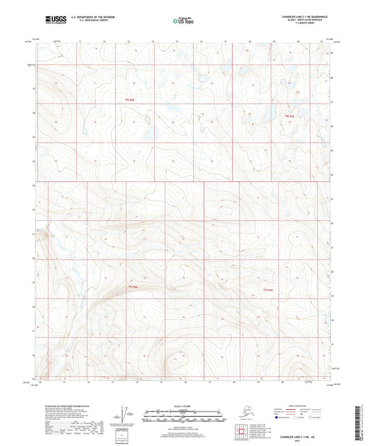 Chandler Lake C-1 NE Alaska US Topo Map Image